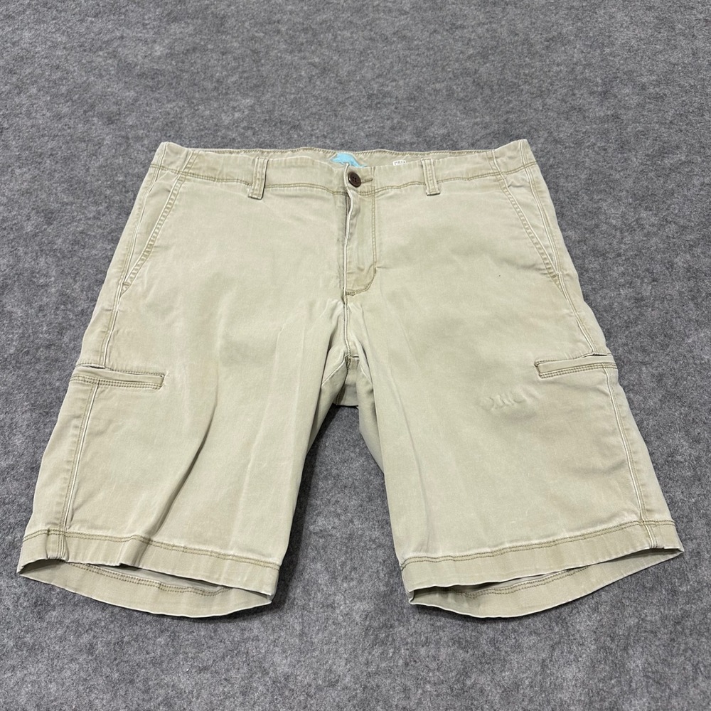 Tommy Bahama Cargo Shorts Mens 35 Tan 10" Inseam Cotton Tencel Casual Khaki